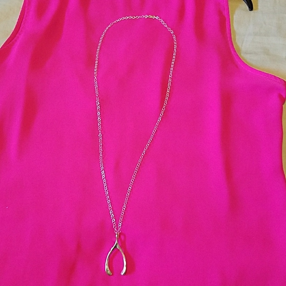 Wishbone sterling silver pendant